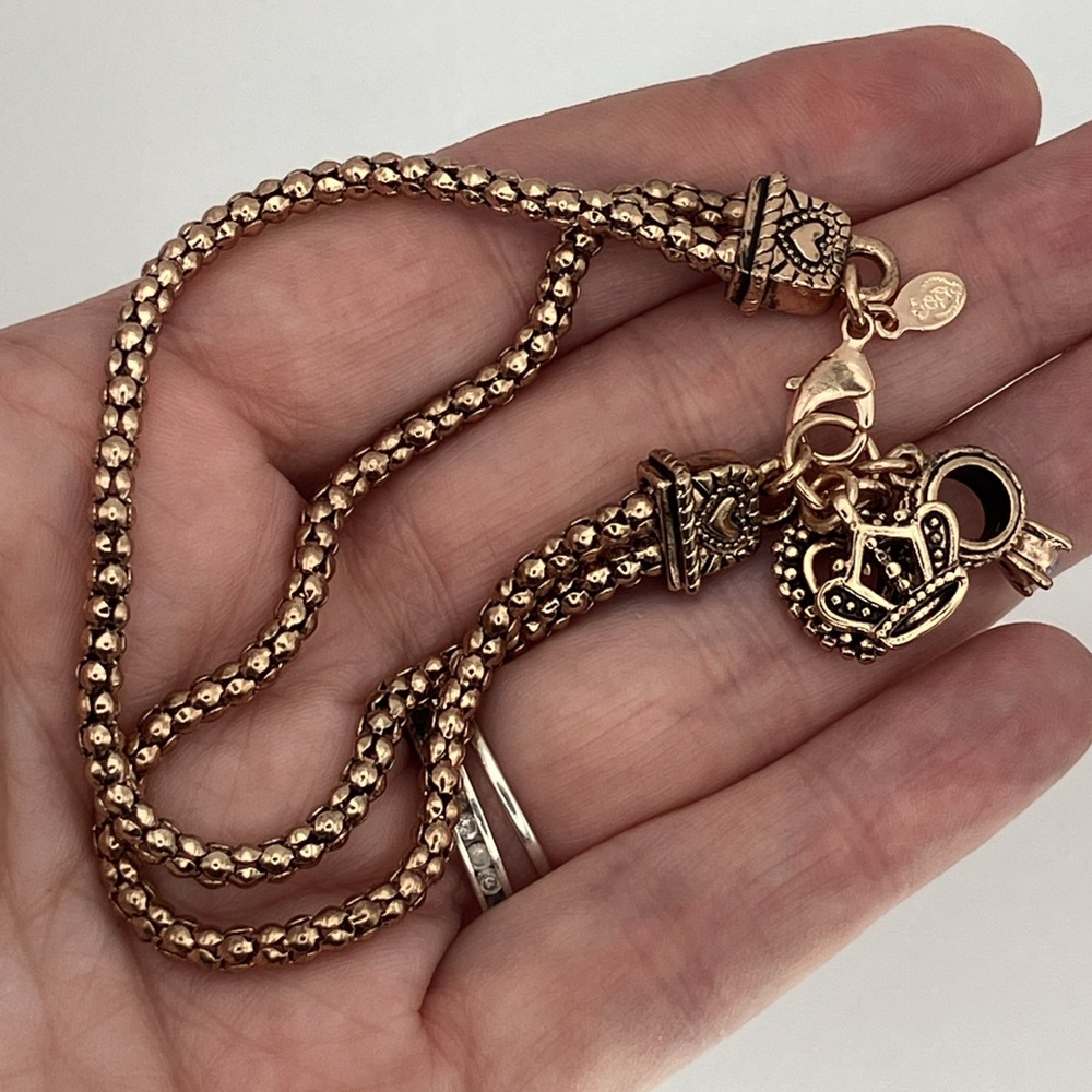 Premier Designs Rose Gold Dangling Charm Bracelet Wedding Ring Heart Romantic